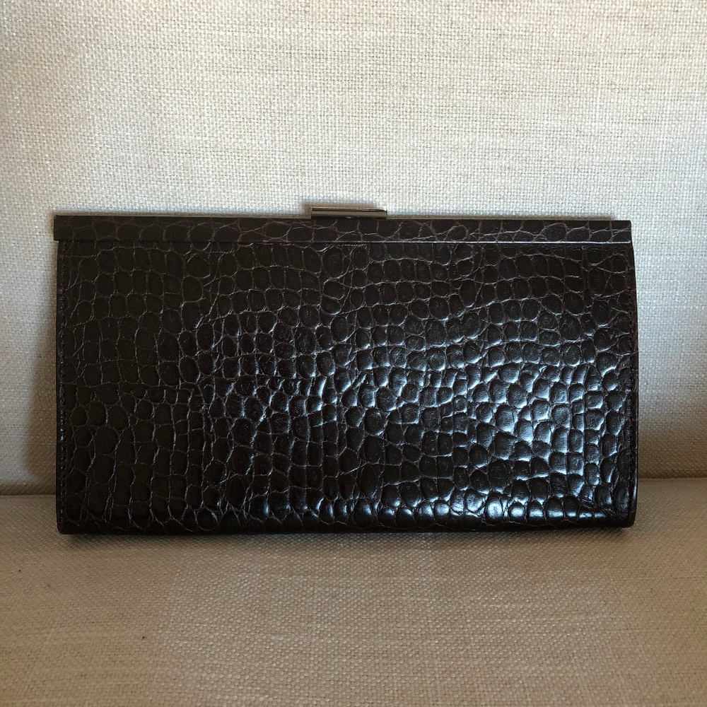 Banana Republic Brown Croc Clutch